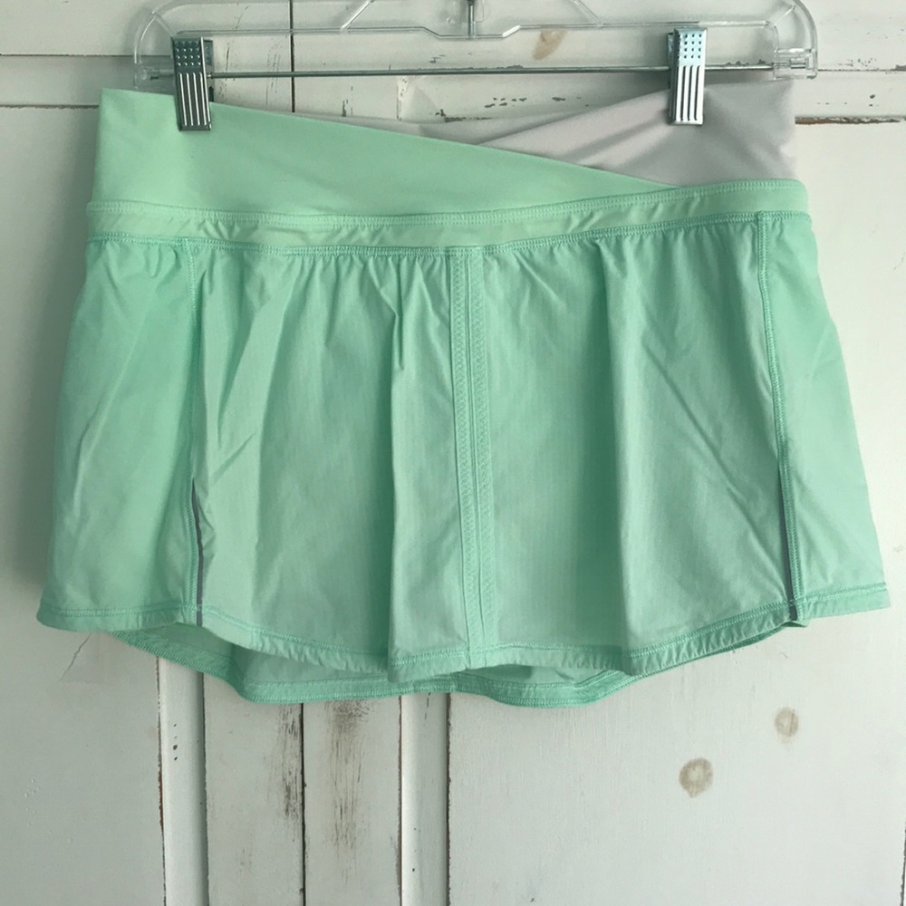 Lululemon Mint and White Striped Athletic Skort
